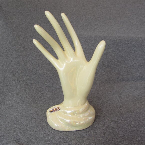 ceramic hand jewelry holder 1983 vintage (w3086) - Picture 4 of 9